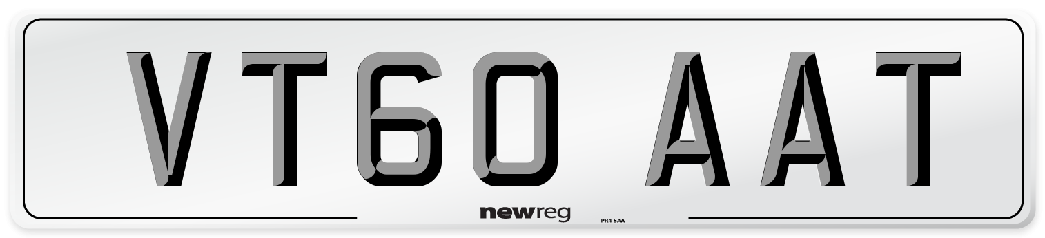 VT60 AAT Number Plate from New Reg